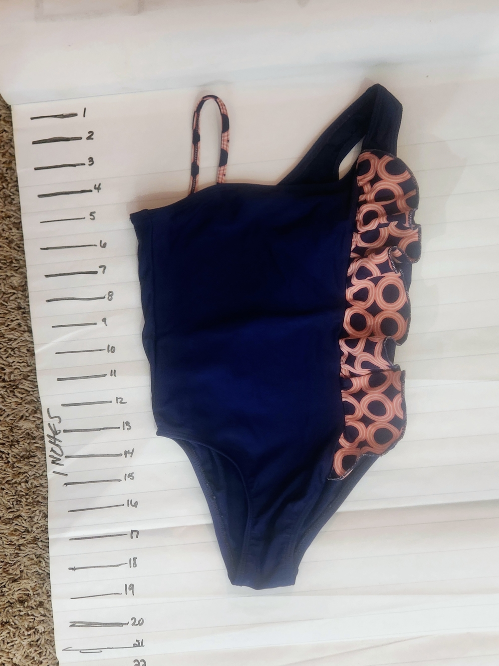 Cabana Life Navy One-Piece Swimsuit with Pink Ring Accent
